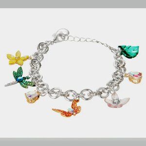 Betsey Johnson Garden Glam Dragonfly Garden Charm Bracelet NWT